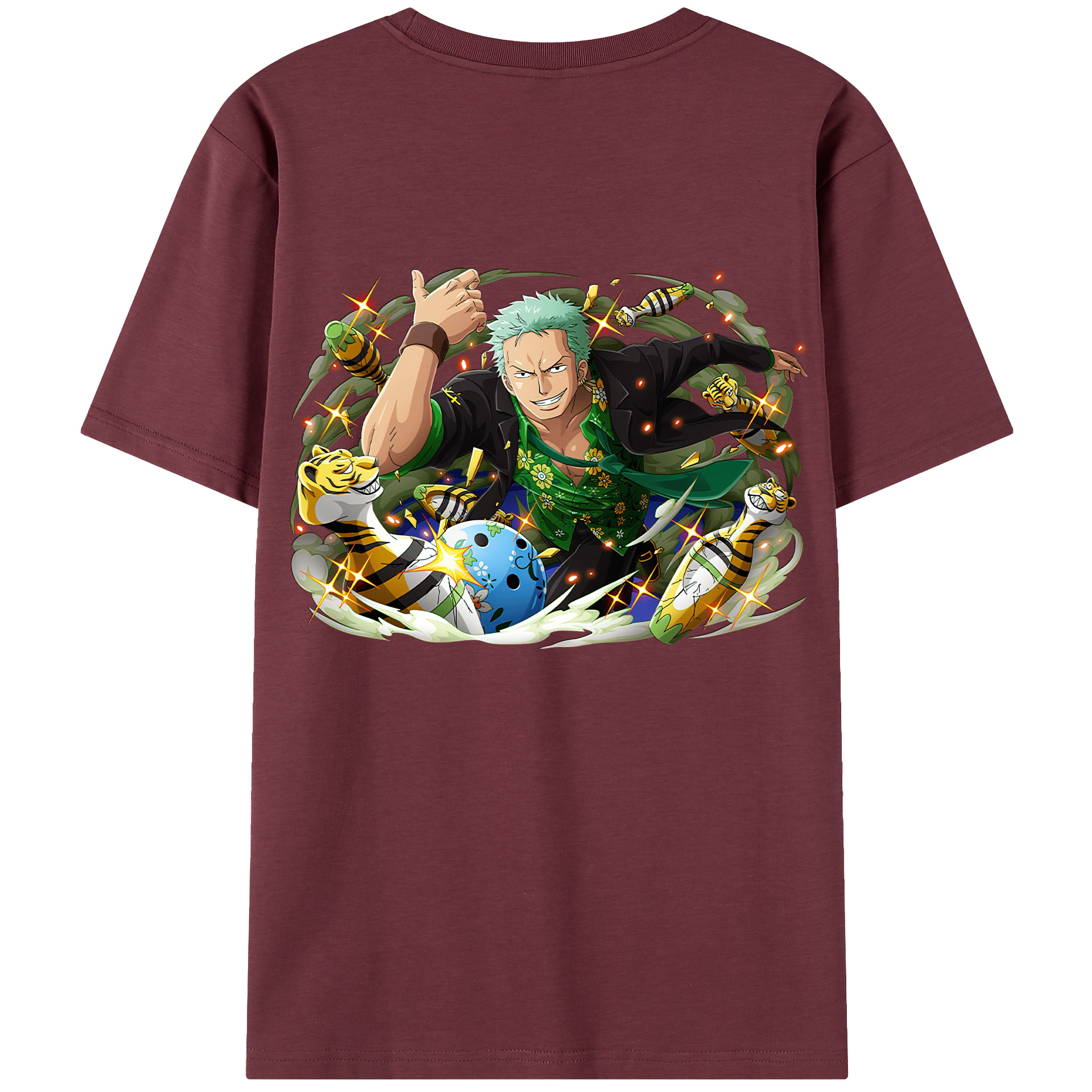 ワンピース ロロノア・ゾロ ONE PIECE Roronoa Zoro 綿100％半袖Tシャツ（背面プリント）